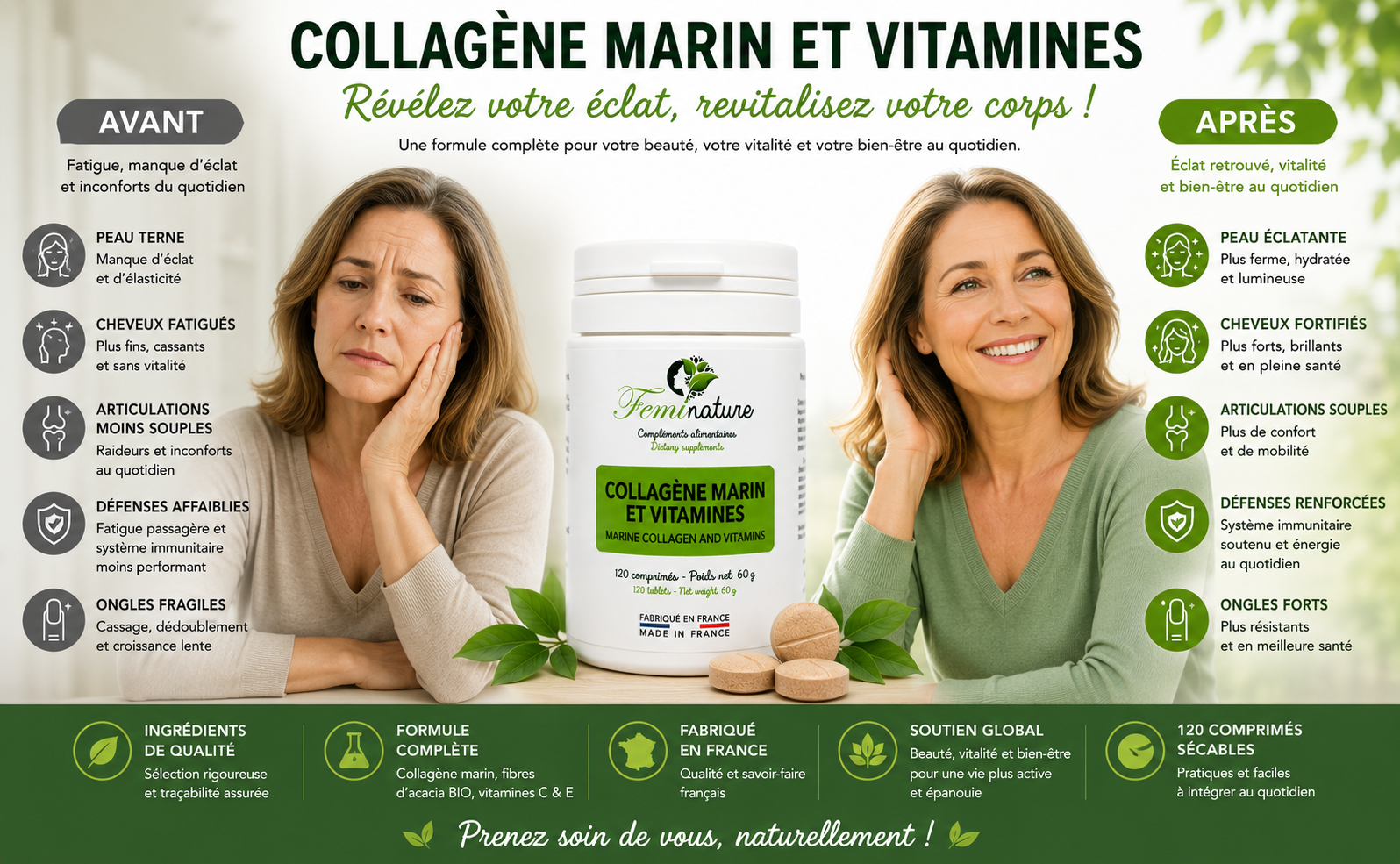 complément collagène complément alimentaire beauté acide hyaluronique collagène + acide hyaluronique